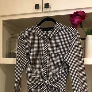 Sanctuary Black Gingham Wrap/Shirt Tunic/Dress NWT